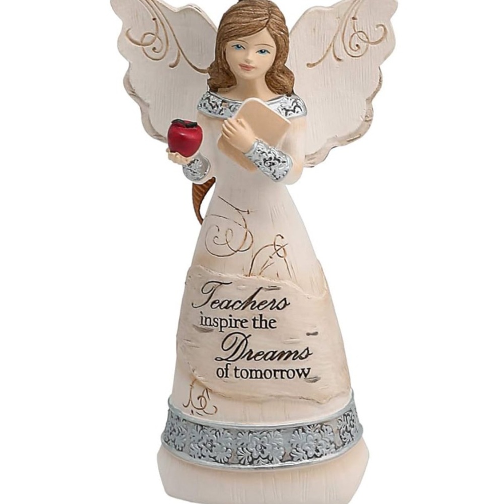 Inspirational Angel Figurine with Red Apple